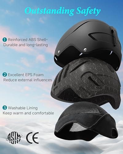 RIOROO Skihelm, Skihelme Herren Damen Jugendliche Größenverstellbar,Warme Flusen-Ohrpolster Snowboardhelm,Leichter Ski Helm mit Verstellbarem Belüftungssystem,Kompatibel mit Einer Skibrille thumbnail 2