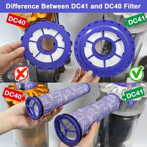 Lemige Vacuum Filters Replacement Parts for Dyson DC41 DC65 DC66 UP13 UP20 UP30 Animal, Multi Floor and Ball Animal 2 Aniaml 3 Vacuums, Part 920769-01&920640-01, 1 Pack Post Filter & 1 Pack Pre Filter thumbnail 4