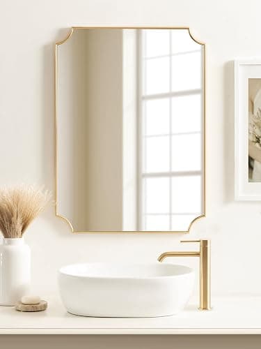 Kate and Laurel Healey Glam Scalloped Wall Mirror; 22 x 30; Gold; Minimal Scallop Mirror for Classic Traditional Wall Decor thumbnail 2