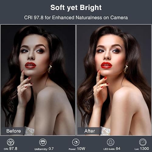 Zoom Lighting for Computer, Adjustable Desk Lighting for Video Calls, 30 Light Modes Video Conference Light, Desk Ring Light with Stand for Webcam, Meetings, Live Stream, Home Office. CRI 97.8 thumbnail 2
