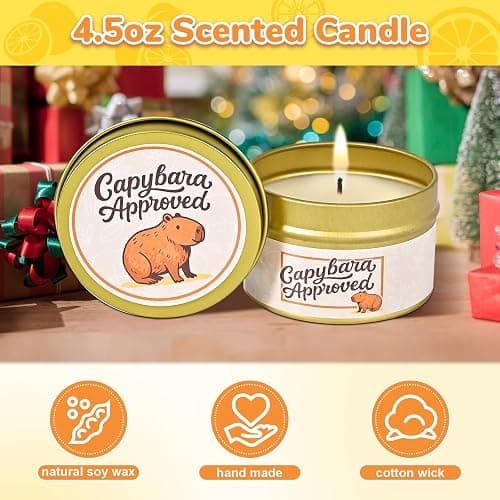 Capybara Gifts for Women Capybara Stuff Includes 20oz Tumbler Mug Makeup Bag Sock Hair Bands Capybara Keychain and Candle Gift Cards Gift for Capybara Lover thumbnail 4