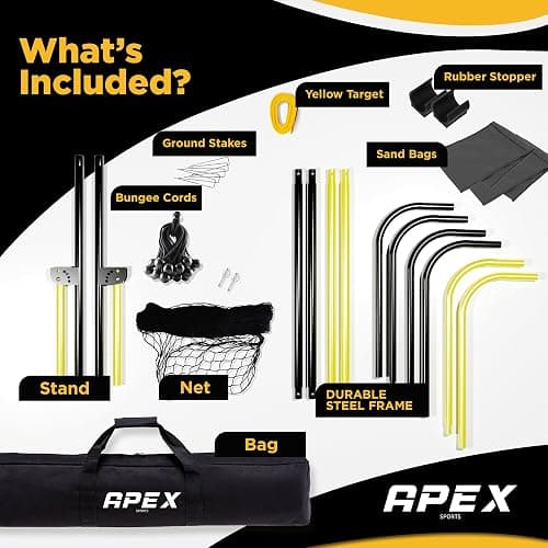 Apex Sports Adjustable Volleyball Rebounder Net 7x4 ft – Bounce Back Training Equipment with Angle Customization for Practicing Volleying, Bumping, Spiking – Durable & Portable with Travel Bag thumbnail 3
