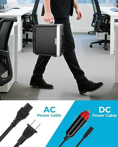 Antarctic Star Compact Mini Fridge, 10L Portable Small Refrigerator, 2.6 Gal Desktop Fridge with AC/DC Adapters, Small Cosmetics Cooler for Beverage, Food, Makeup, Bedroom, Office, Dorm, Black thumbnail 7