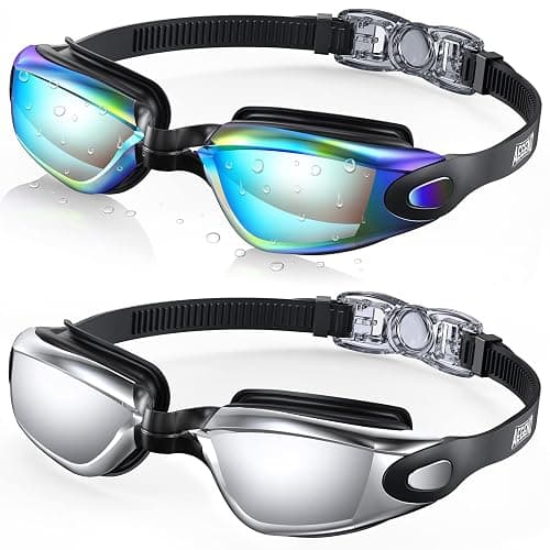 Aegend Swim Goggles, 2 Pack Swimming Goggles No Leaking Adult Men Women Youth - Image 1