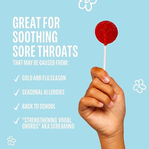 Lolleez Organic Lollipops for Kids Sore Throat Relief, Perfect for Soothing A Sore Throat While Tasting Great, Perfect for Back-to-School, Variety Pack, 28 Count thumbnail 4