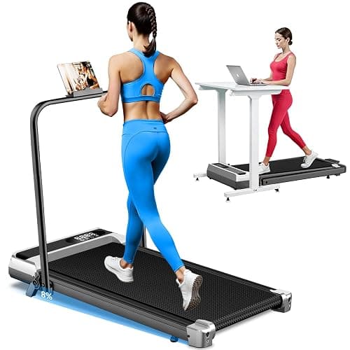 Walking Pad Treadmill with 8% Incline for Home Office,3.0HP Low Noise Portable Folding Under Desk Treadmill with Remote Control,Jogging Running Machine,350 Lbs Capacity,LED Display,Handle Bar - Image 1