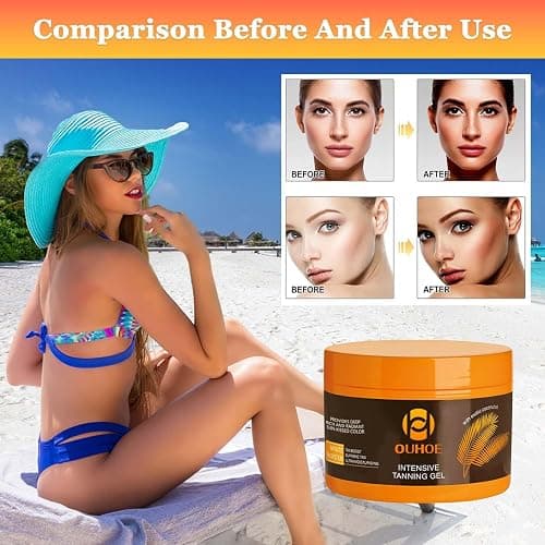 Brown Tanning Gel Tanning Cream,Tanning Accelerator Cream, Soft Brown Intensive Tanning Luxe Gel,Tanning Luxe Gel, Tanning Cream for Sunbeds & Outdoor Sun 150g*2PCS thumbnail 3