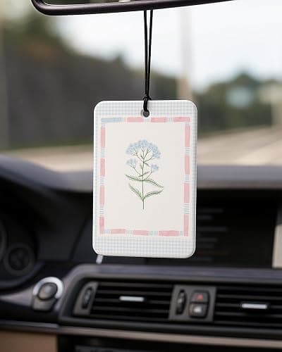DVFDBHSV Girly Floral Car Air Freshener 4 Pcs Coconut Scented, Preppy Pink and Blue Flower Car Accessories Mirror Decor for Women, Cute Aesthetic Hanging Air Freshener for Cars Closet Drawer Books thumbnail 3