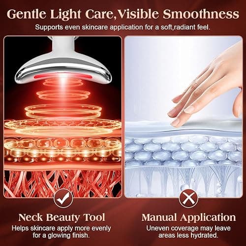 Face and Neck Massager Tool with Heat & 3 Light Therapies, Smart Vibration, Red-Light-Therapy and EMS Modes, Gua Sha Facial Tools for Face and Neck Skin Care and TMJ Relief (White) thumbnail 5