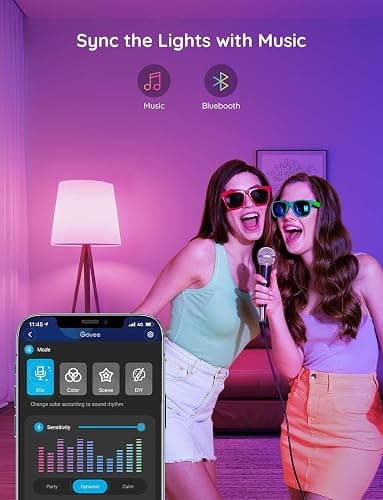 Govee Smart Light Bulbs, Color Changing Light Bulb, Work with Alexa and Google Assistant, 16 Million Colors RGBWW, WiFi & Bluetooth LED Light Bulbs, Music Sync, A19, 800 Lumens, 4 Pack thumbnail 3