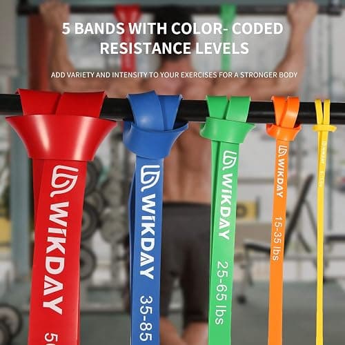 WIKDAY Resistance Bands, Pull Up Bands, Workout Bands for Exercise, Thick Heavy Resistance Band Set with Door Anchor, Elastic Bands for Body Stretching, Crossfit Training at Home/Gym Men & Women Women thumbnail 3