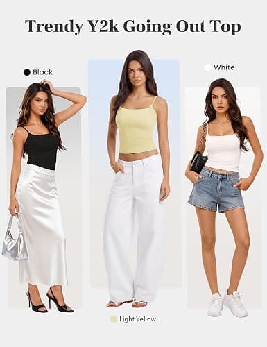 Missclub 3 Pack Womens Double Lined Spaghetti Strap Tank Top Square Neck thumbnail 7