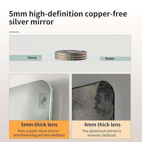 LAIYA 24V Full-Power Oval LED Bathroom Vanity Mirror, 33x20inch Frameless Backlit Mirror with Light, Smart Anti-Fog Waterproof Mirror with Memory Function Dimmable Lighted Mirror - 33"L x 20"W thumbnail 4
