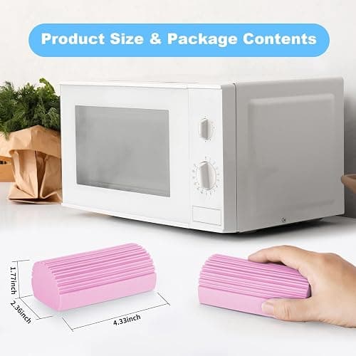 YFUIF 2-Pack Damp Clean Duster Sponge, Magic Sponge Eraser Baseboard Cleaner Tool, Dusters for Cleaning Blinds, Glass, Vents, Railings, Mirrors,Window Track Grooves and Faucets thumbnail 2