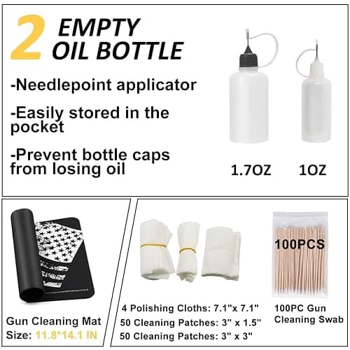 iunio Gun Cleaning Kit, Universal Gun Cleaning Kit for All Caliber Shotgun Pistol Rifle Cleaning Kit with Mat Portable Case thumbnail 6