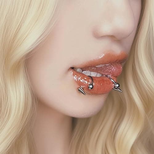 Zolure 16g Lip Rings Horseshoe Labret Jewelry Lip Barbell Ring Spike Snake Bite Piercing Jewelry Tragus Helix Earrings Studs Medusa Piercing for Women Men thumbnail 3