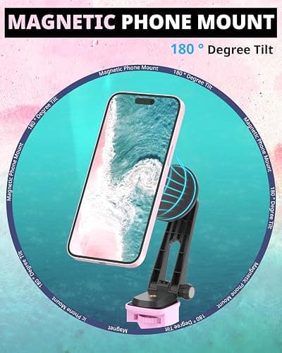 UBeesize Upgraded 12'' Ring Light with 62'' Tripod Stand and Magnetic Phone Holder,LED Selfie RingLight for iPhone with Remote,Circle Light for Tiktok/YouTube/Photography/Makeup/Live Stream Pink thumbnail 2