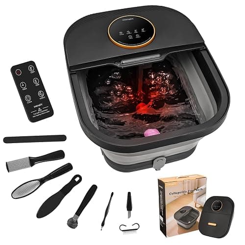 FOFOJÔY Foot Spa Bath Massager with Heat, Bubble, Temperature Control, Remote Control, Touchscreen, Pumice Stone, Pedicure Foot Spa Gift for Man Women Mother Father (Plus Size) - Image 1