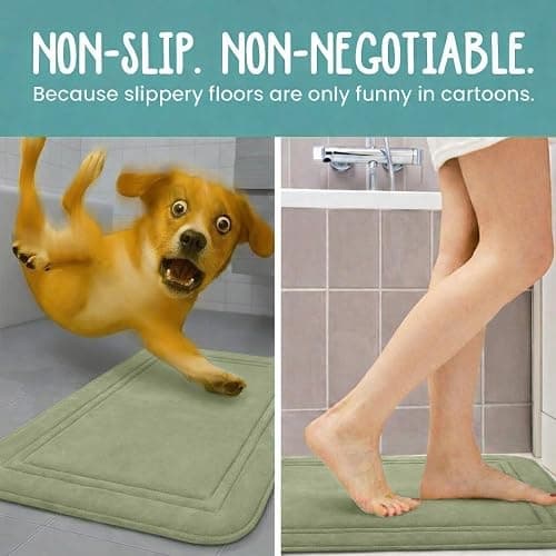 ITSOFT Memory Foam Bath Mat 59X23, Non Slip, Machine Washable, Quick Dry & Absorbent Rugs, Bath Mats for Bathroom Floor, Tub & Shower, Bathroom Rug, Sage Green thumbnail 4