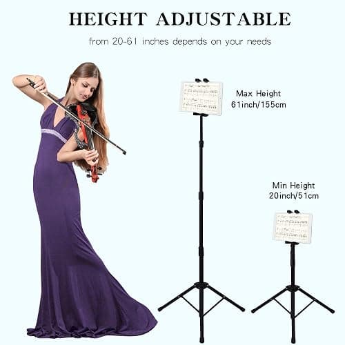 Raking Tablet Floor Stand, Height Adjustable Cellphone Floor Stand with 360°Rotating Tripod Mount, Compatible with iPhone iPad mini/Air/Pro and All 5.5-12.9 Inch Devices thumbnail 4