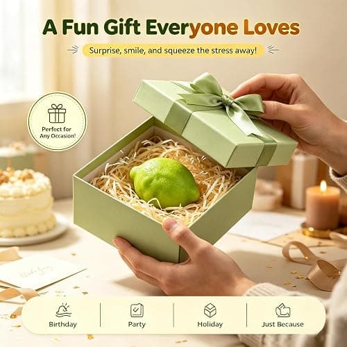 Crunchy Squishy, Slow Rising Squishy Sensory Toys,Stress Relief Fidget Toys | 2PCS Squeezy Squishy Crunchy，ASMR Crunchy Lemon Color Changing Stress Ball, Birthday Gifts &Party Favors thumbnail 7