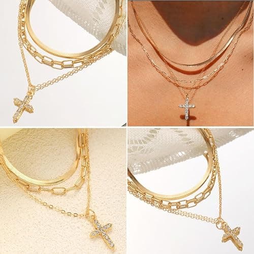 CONGYING 9pcs Gold Plated Necklaces set for Women, Gold Dainty Choker Necklace Trendy, Adjustable Layering Necklace Set for Women Gifts thumbnail 5