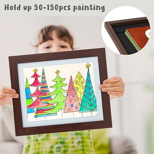 Golden State Art, 10x12.5 Kids Art Frames, Front-Opening Picture Frame Great for Kids Drawings, Artworks, Children Art Projects, Schoolwork, Home or Office (Walnut Set of 2) thumbnail 5