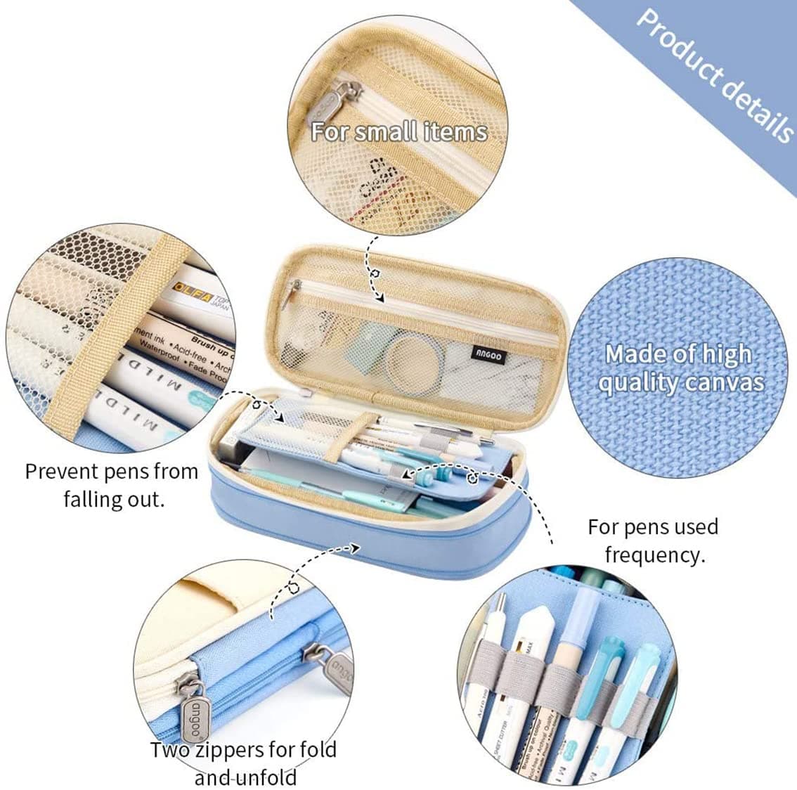 Big Capacity Pencil Pen Case Office thumbnail 5