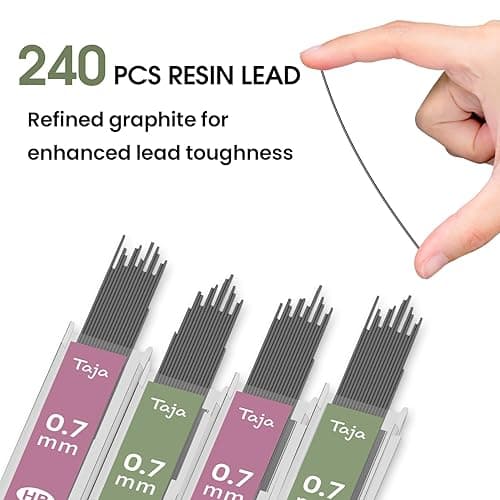 Aesthetic 0.7mm Mechanical Pencil Set with Case – 3 Vintage Mechanical Pencils, 4 Tubes HB #2 Lead Refills, 3 Erasers & 12 Eraser Refills, Cute Pencil Kit for Back to School Stationery Supplies thumbnail 6