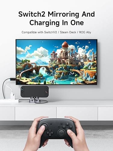 Hagibis Switch2 Dock for Nintendo Switch1/2 & Switch OLED, USB C to HDMI Cable Adapter with 4K@60Hz HDMI, 100W PD, Type-C to HDMI Adapter for Laptop, Tablet, SteamDeck, ROG Ally (Black 4K@60Hz) thumbnail 3