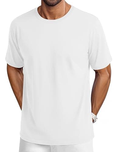 Cotrasen Mens T-Shirts Short Sleeve Cotton Crew Neck Lightweight Moisture Wicking Casual Soft Basic Plain Tee Shirts - Image 1