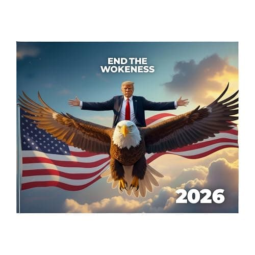 Donald Trump 2026 Wall Calendar, 12-Month (Jan–Dec), 11” x 8.5” Patriotic Photo Calendar for Home or Office – End The Wokeness - Image 1