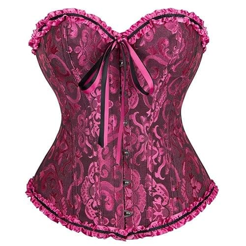 Corset Top Bustier Lingerie for Women Zipper Front Flower Sexy Burlesque Vintage - Image 1