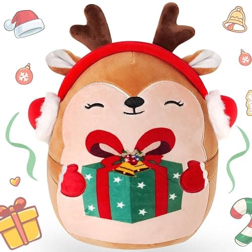 CMXLVFZ Christmas Stuffed Animals Plush Toys - 10 Inch Soft and Hugging Deer Stuffed Animal Plushes for Kids, Girls & Boys - Ideal 2025 Collectible Toys Holiday Home Decorations - Image 1