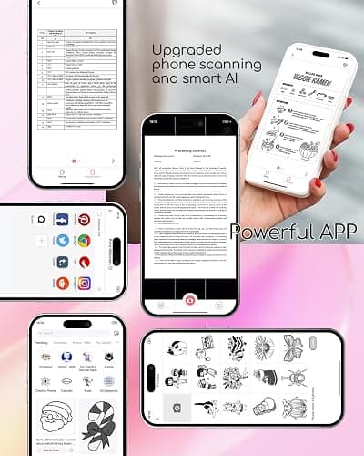 Portable Printers Wireless for Travel, A285M Bluetooth Inkless Thermal Printer Support 8.5" X 11" & A4 Thermal Paper, Small Mobile Printer Compatible with iPhone Android Laptop for Home Receipt, Pink thumbnail 4