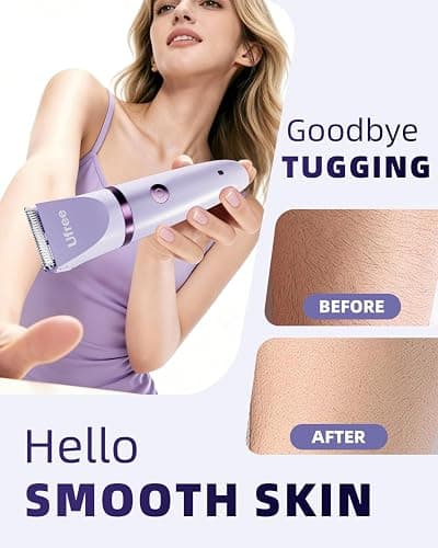 Ufree Bikini Trimmer Electric Razors for Women, Ceramic Blade Body Hair Trimmer, IPX7 Waterproof Rechargeable Lady Shaver, Personal Groomer for Legs & Pubic Hair, Gifts for Women, Purple thumbnail 3