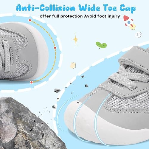 Scurtain Baby Shoes Boy Girl First Walking Shoe Infant Crib Breathable Sneakers Lightweight Barefoot Shoes for Babies thumbnail 3