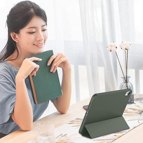 iMieet iPad mini 7 Case 2024 (A17 Pro), iPad mini 6 Case (8.3-Inch,2021 Model), iPad mini 7th/6th Generation Case with Pencil Holder, Trifold Stand Smart Case with Soft TPU Back,Dark Green thumbnail 7