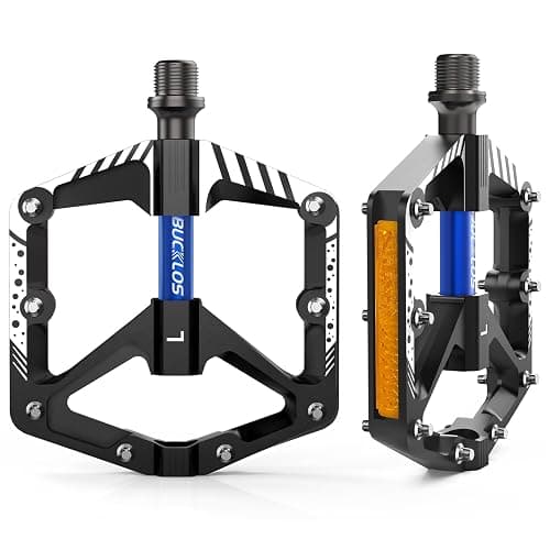 Mountain Bike Pedals MTB Flat Non-Slip Aluminum Alloy Bicycle Pedals with Reflectors Sealed Bearings Bicycle Platform Pedals 9/16" for Adult Road Gravel Bikes Ebike - Image 1