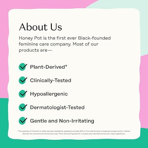 The Honey Pot Company - Cooling Herbal - Long Panty Liners for Women | Cooling Effect - Infused w/Mint, Aloe, Lavender, Rose - Organic Cotton Cover - Feminine Care - 120ct thumbnail 9