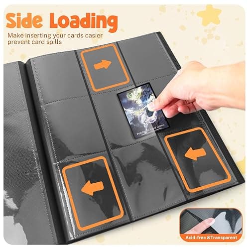Card Binder, 9 Pocket Trading Card Album Folder,20 Pages, 360 Card Capacity Sports Card Binder, Premium Card Binders Compatible with MTG, TCG, Baseball Cards (Black) thumbnail 5