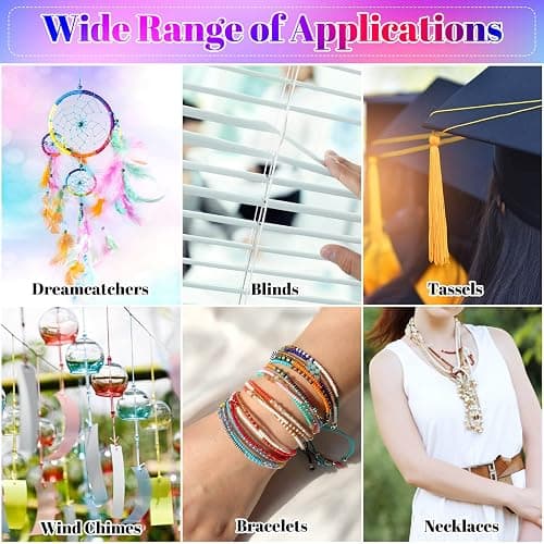 Nylon String for Bracelets, Cridoz 20 Rolls Chinese Knotting Cord Nylon Beading Thread for Kumihimo, Braided Bracelets, Beading, Necklaces, Macrame Craft, Wind Chime, Jewelry Making thumbnail 7