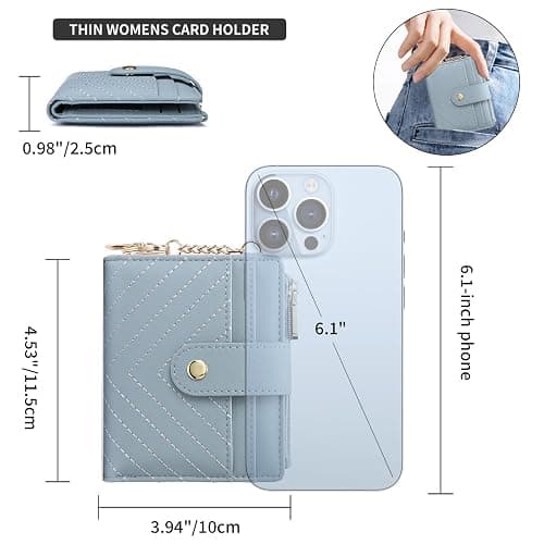 GAEKEAO Slim Wallet for Women, RFID Blocking Credit Card Holder Bifold Wallet with Zipper Coin Pocket, ID Window thumbnail 3