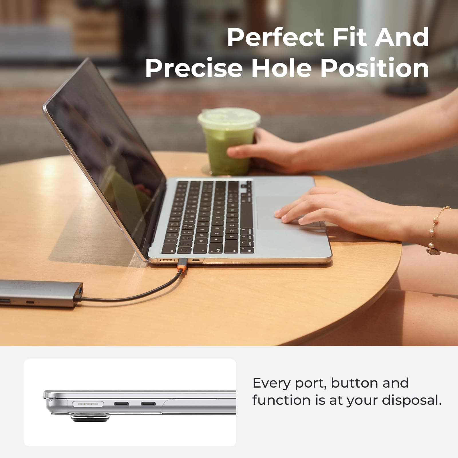 EooCoo Compatible with MacBook Air 13 inch Case for 2025-2022 M4 M3 M2 Model A3240 A3113 A2681, Protective Plastic Hard Case Cover Shell for MacBook Air 13.6 inch - Crystal Clear thumbnail 5