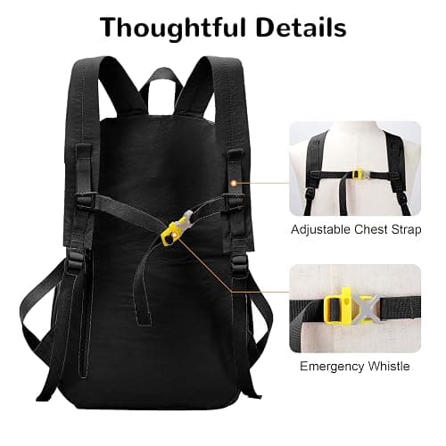 Outplea 25L Small Foldable Hiking Backpack Daypack with Wet Pocket for Women, Ultralight Packable Backpack for Travel Gym thumbnail 5