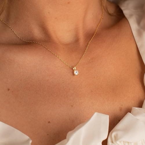 CUEZIY Dainty Silver Gold Necklaces for Women Cute Station Choker Simulated Diamond Necklace Simple Layering CZ Necklace Trendy Jewelry Gifts thumbnail 7