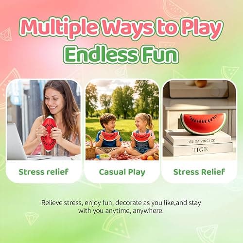 Watermelon Jumbo Squishy Toy, GiantSqueeze Rising Stress Ball, Realistic Fruit Fidget for Adults thumbnail 5
