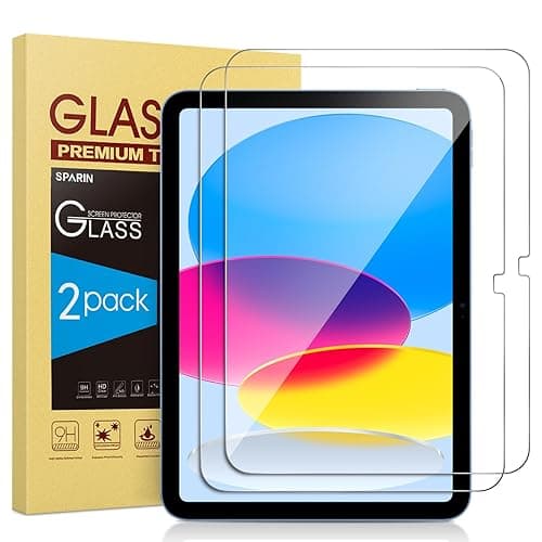 SPARIN Screen Protector for iPad 11th 10th Generation (iPad A16 11-inch 2025/10.9 inch 2022), 2 Pack Tempered Glass for iPad 11/10 Gen, Case Friendly, Anti-Scratch, Touch Sensitive