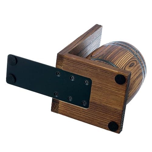 MyGift Wood Decorative Bookends with Pencil Holder, Office Desk Books Ends and Pen Holders as Vintage Wooden Barrels, Heavy Duty Bookends for Shelves, Rustic Burnt Brown Wine Barrel Design,1 Pair thumbnail 8