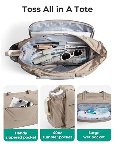 BAGSMART Women's Gym Duffel Bag for Yoga Mat, 22L with Wet Pocket | 22L Capacity, Wet Pocket, Yoga Tennis Badminton, Trolley Sleeve, Ryanair EasyJet Underseat & Carry-On Compliant thumbnail 4
